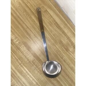 VTG Marcrest Quality Stainless Steel 4oz Soup Ladle Brass Riveted Wood Handle